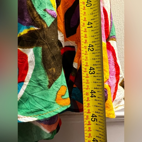 JAMS WORLD Bright Floral Colorful Midi Dress Hawaii Side pockets L - Picture 8 of 8